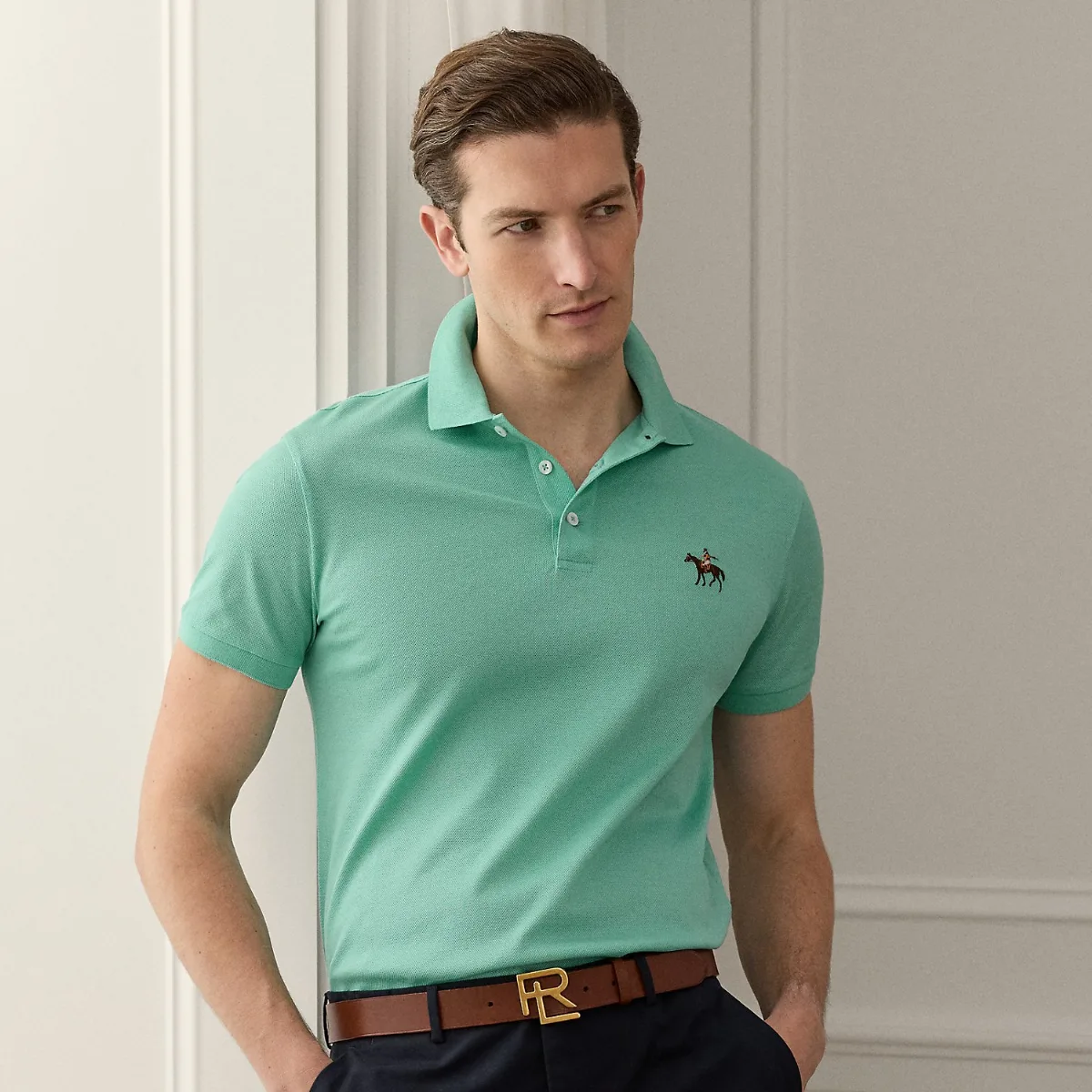 Custom Slim Fit Piqué Polo Shirt by Ralph Lauren