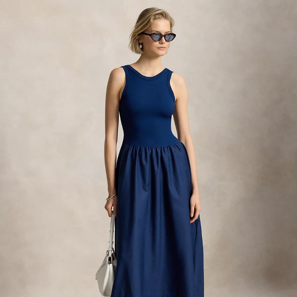 Ponte-Bodice Sleeveless Dress