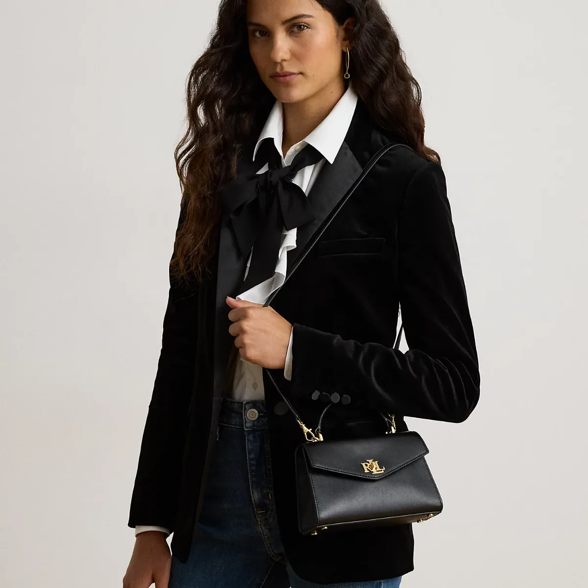 Leather Small Farrah Satchel by Ralph Lauren