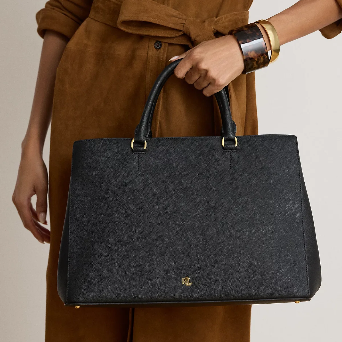Crosshatch Leather Large Hanna Satchel