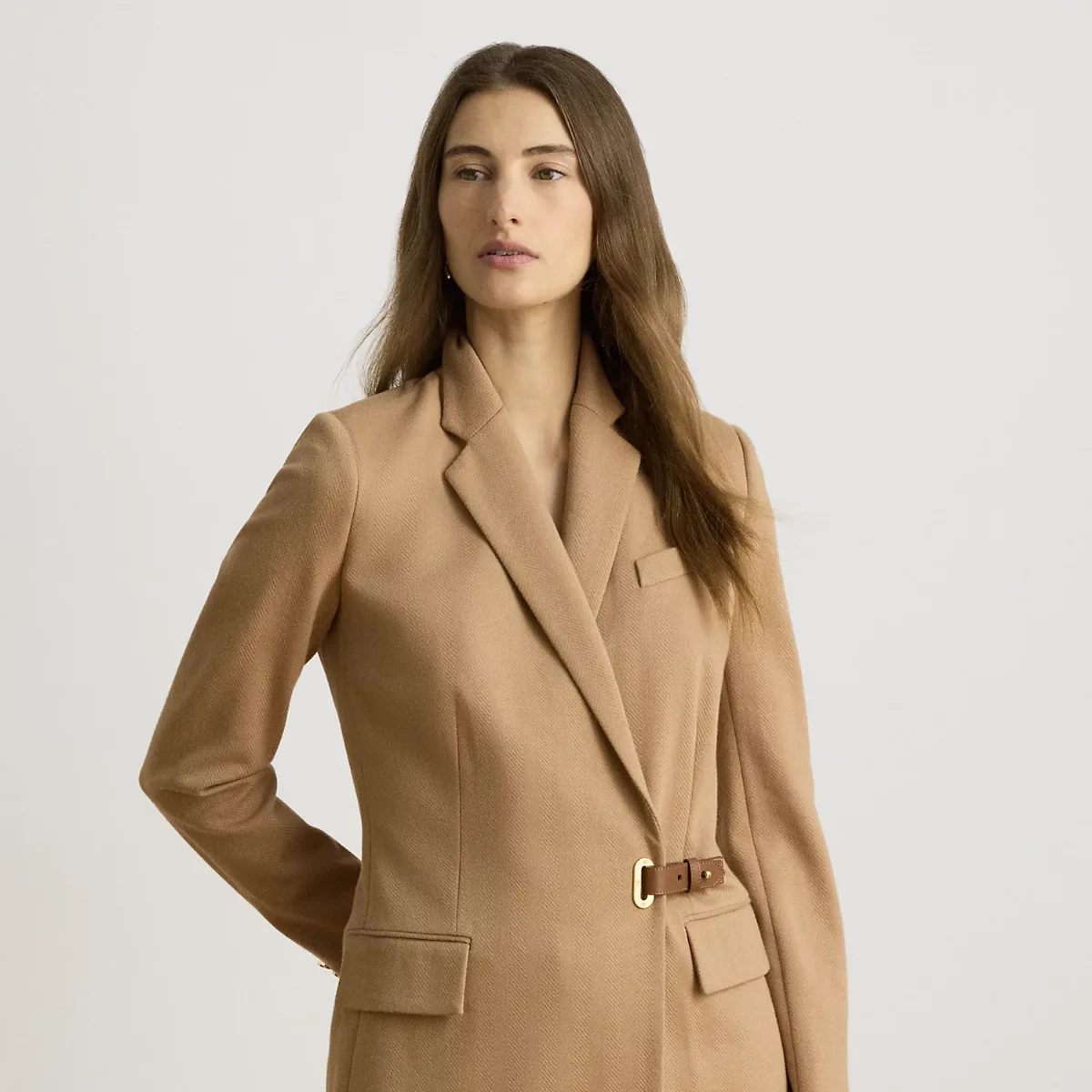 Buckle-Trim Herringbone Jacquard Blazer by Ralph Lauren