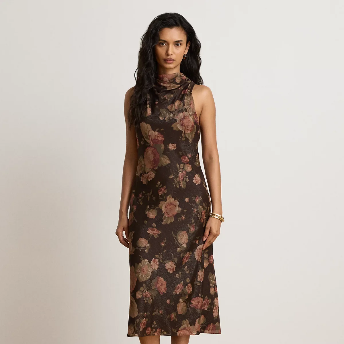 Floral Georgette Mockneck Cocktail Dress by Ralph Lauren