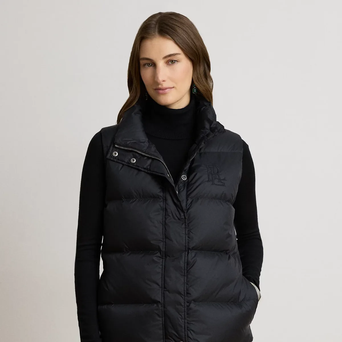 Channel-Quilted Funnelneck Down Vest by Ralph Lauren