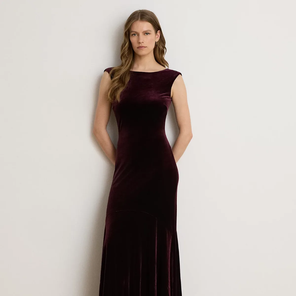 Velvet Boatneck Gown by Ralph Lauren