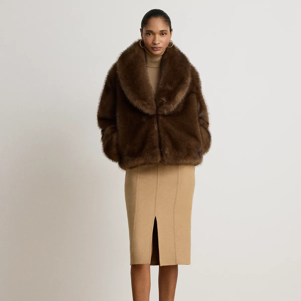 Double-Faced Wool-Blend Pencil Skirt by Ralph Lauren