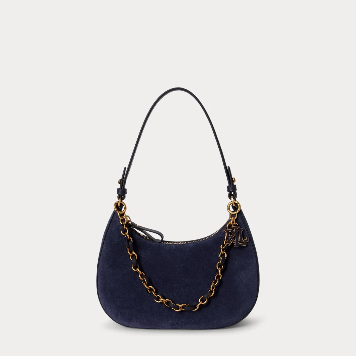 Suede Medium Marcy Zip Shoulder Bag by Ralph Lauren