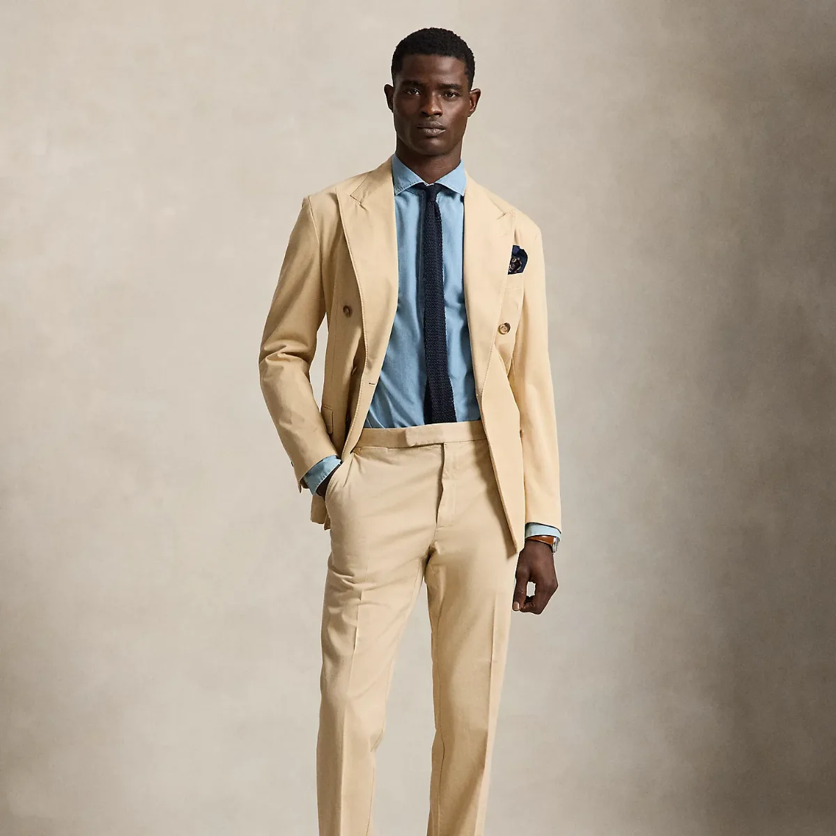 Garment-Dyed Stretch Chino Suit Trouser by Ralph Lauren