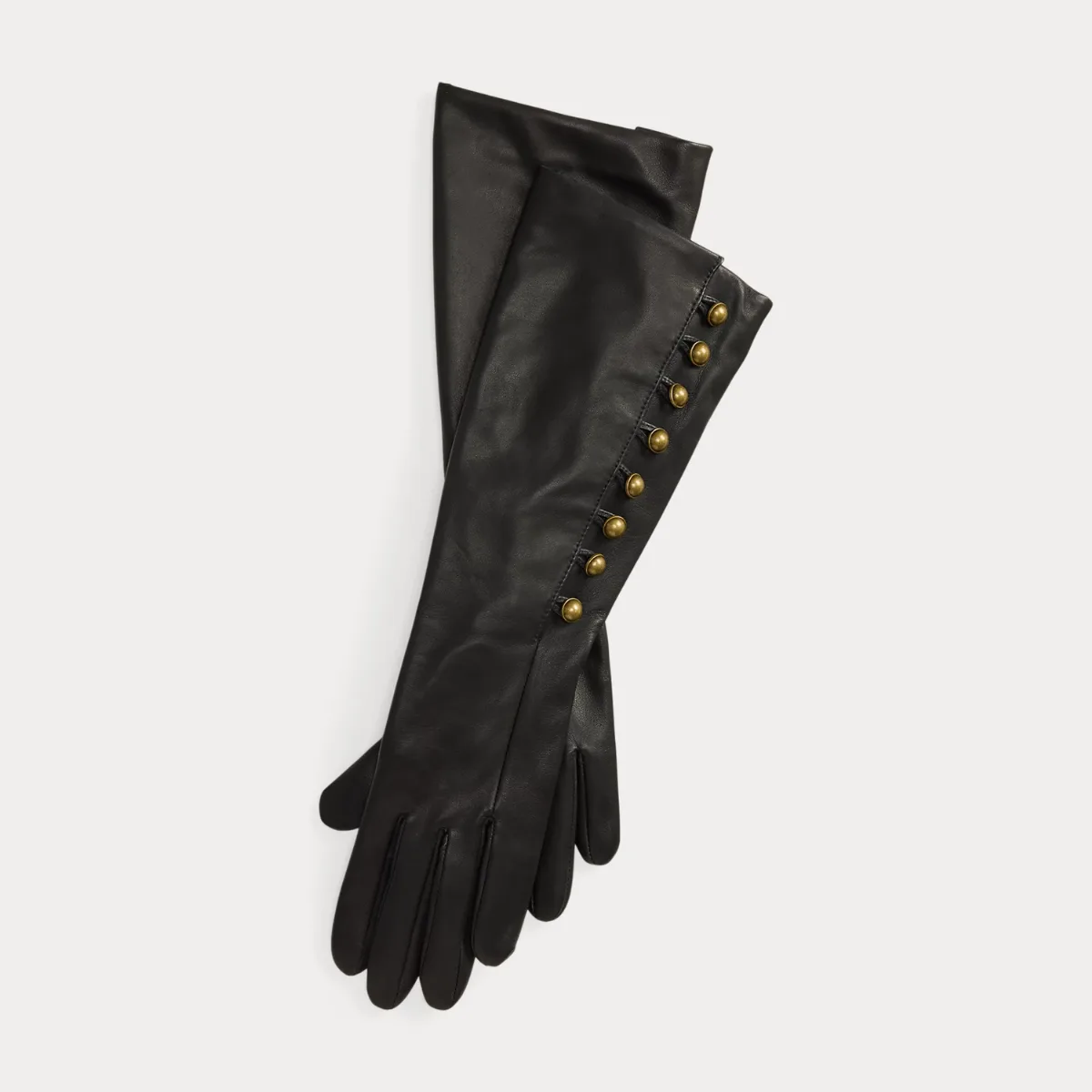 Buttoned-Placket Sheepskin Gloves