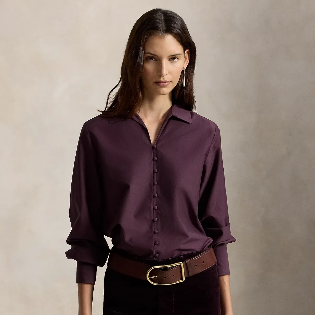 Cotton-Silk Shirt by Ralph Lauren