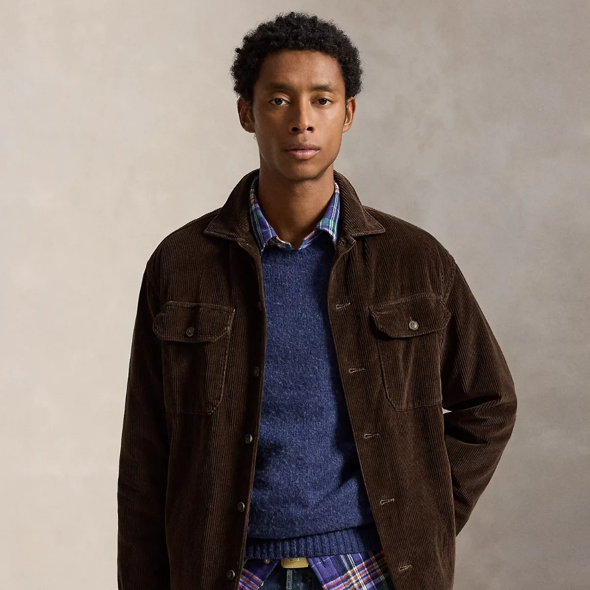 Fleece-Lined Corduroy Overshirt