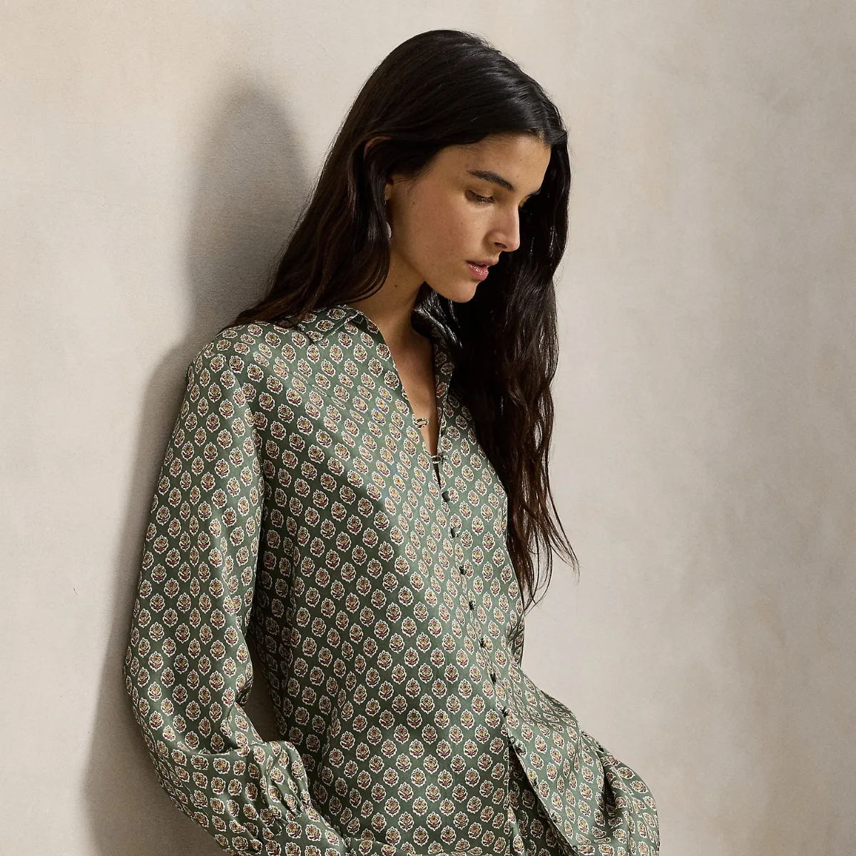 Floral-Print Silk Shirt by Ralph Lauren