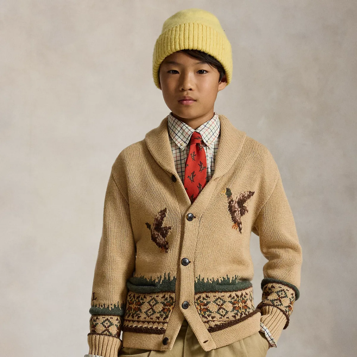 Cotton-Wool Shawl Cardigan by Ralph Lauren