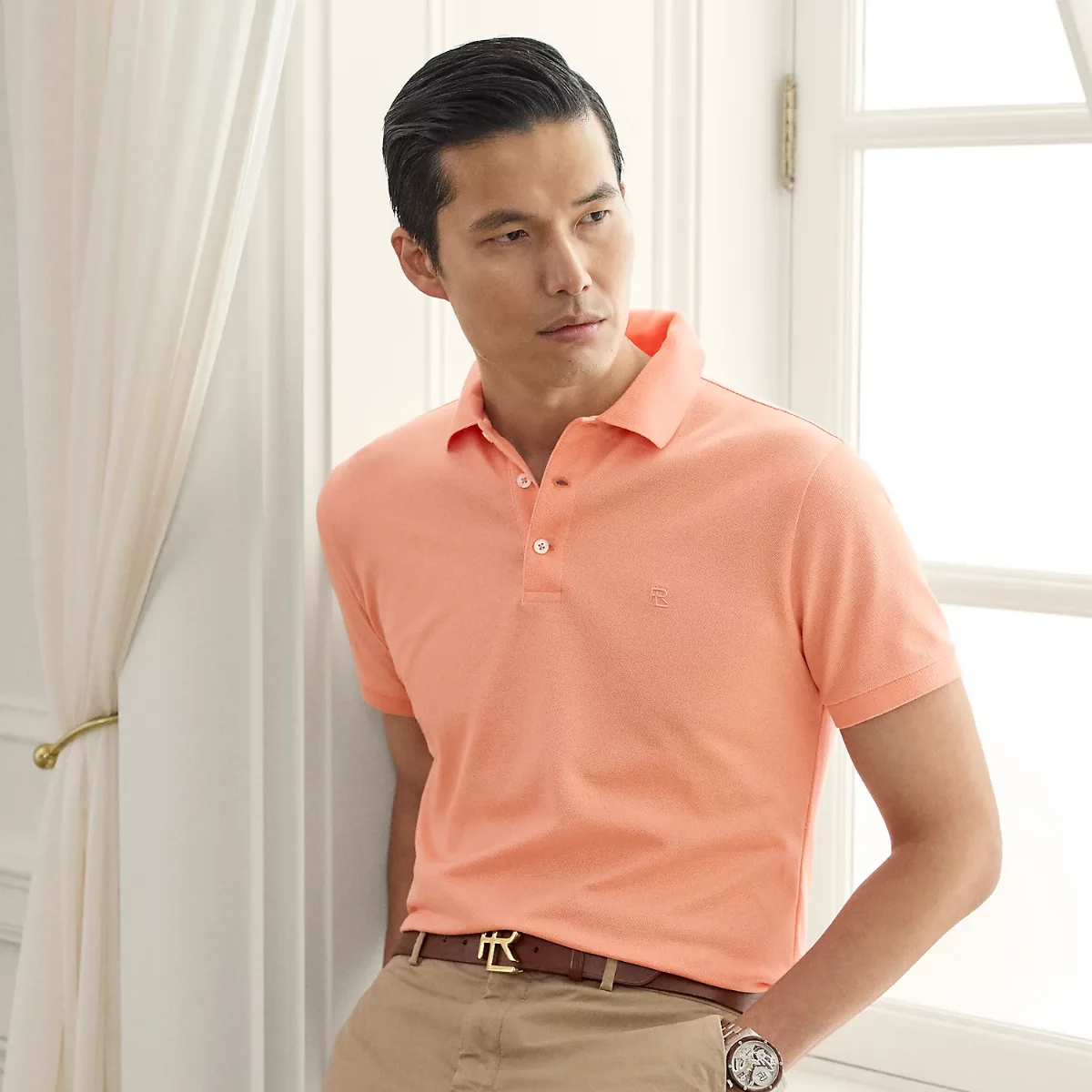 Custom Slim Fit Piqué Polo Shirt by Ralph Lauren