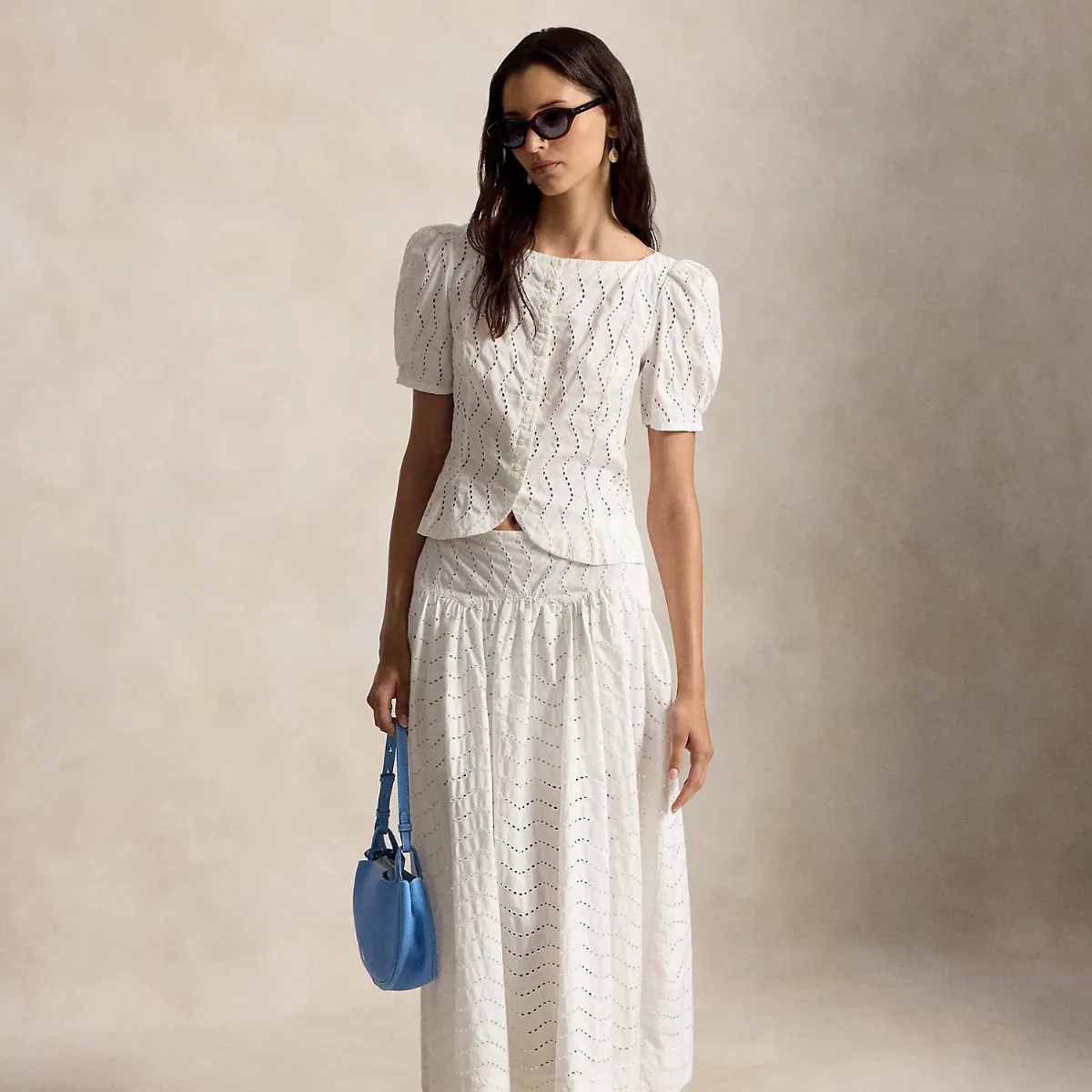 Cotton Eyelet Maxiskirt by Ralph Lauren