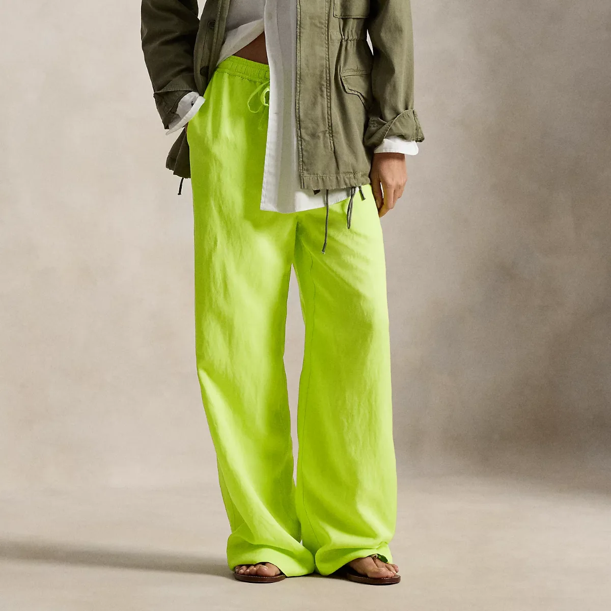 Twill Drawstring Wide-Leg Pant by Ralph Lauren