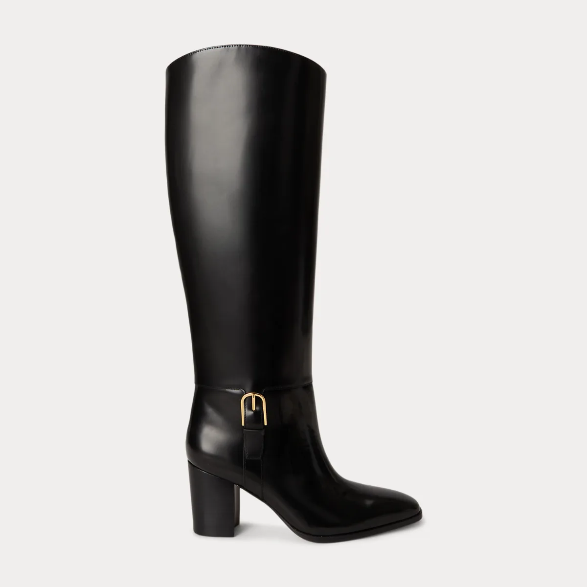 Raelynn Glazed Leather Tall Boot Heel