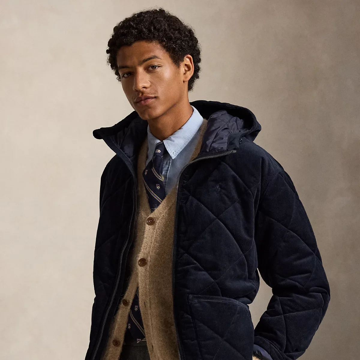 Quilted Corduroy Hooded Jacket by Ralph Lauren