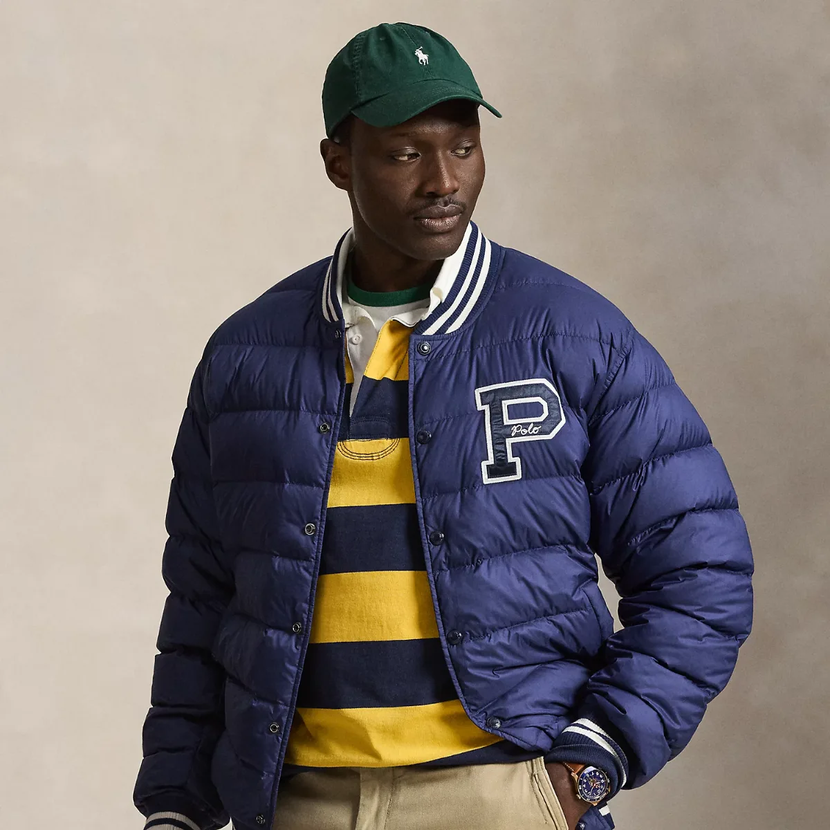 The Colden Quilted Letter Jacket by Ralph Lauren