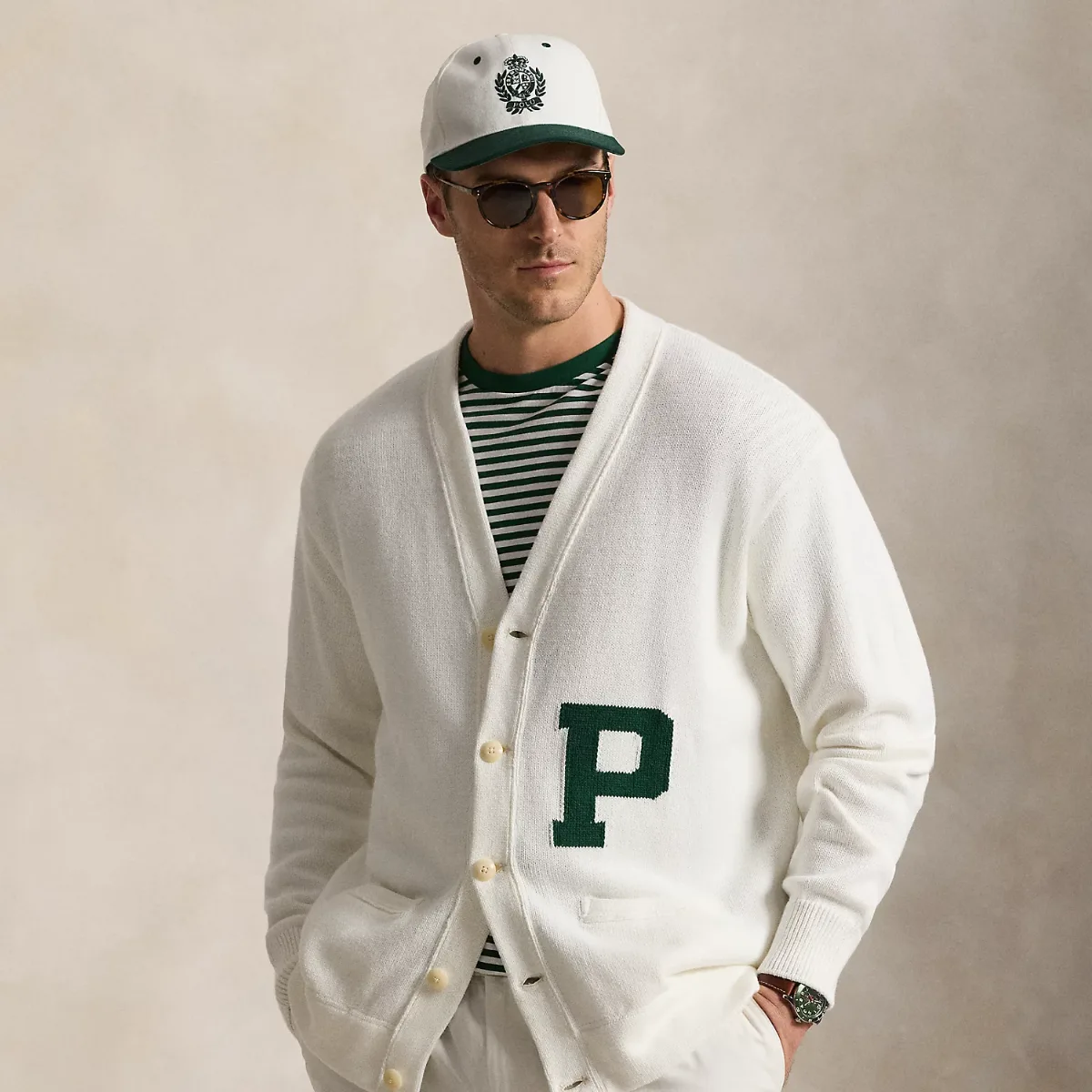 Cotton Letter Cardigan by Ralph Lauren
