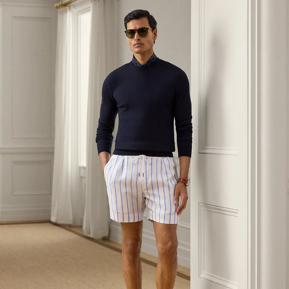 Striped Linen Short by Ralph Lauren