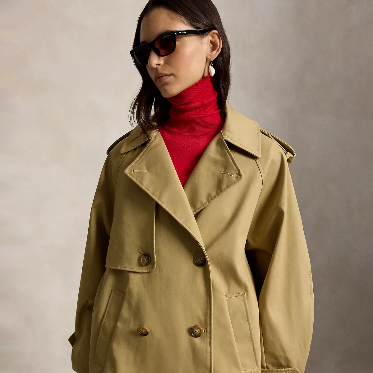 Cotton Twill Balloon Trench Coat by Ralph Lauren