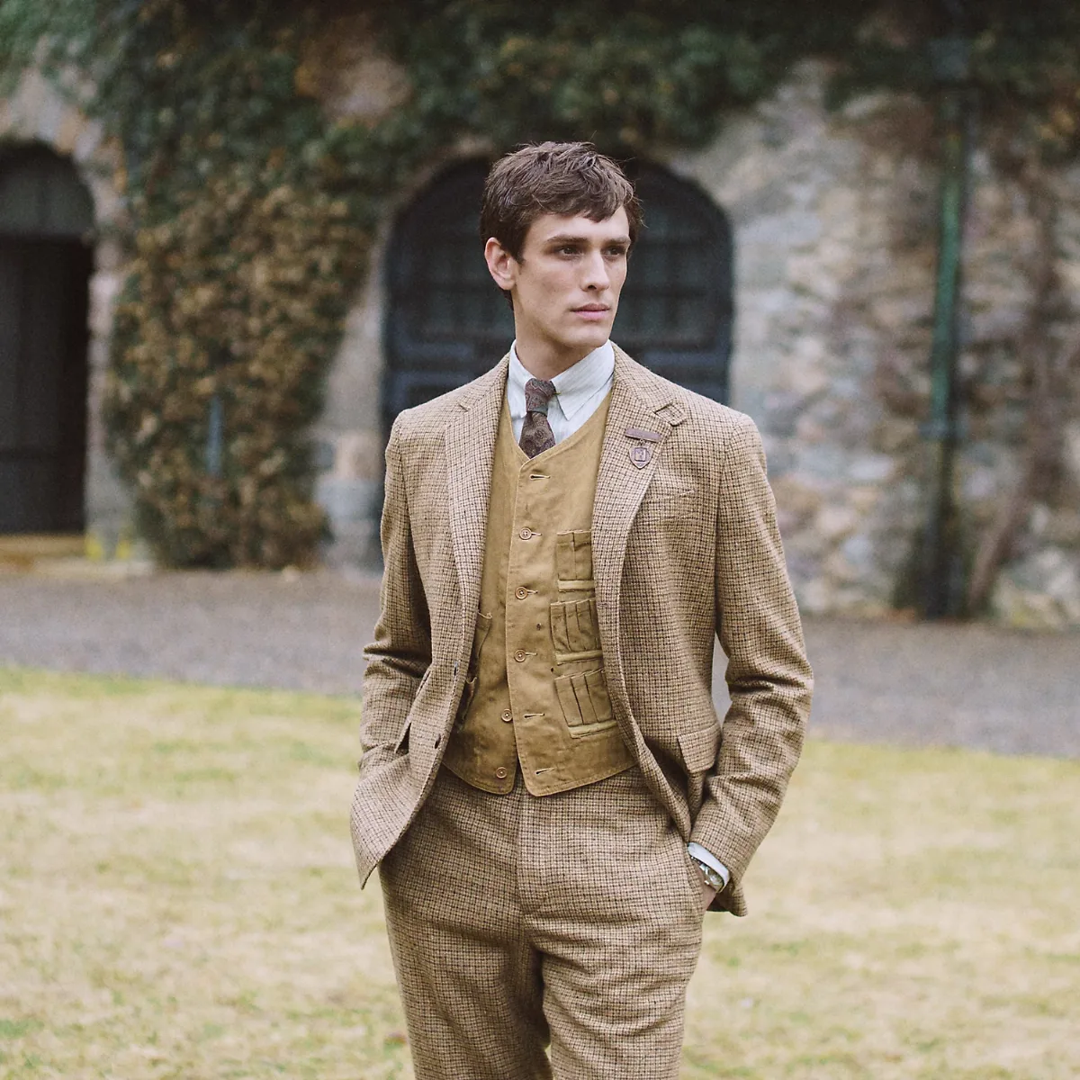 Slim Fit Checked Wool Suit Trouser by Ralph Lauren