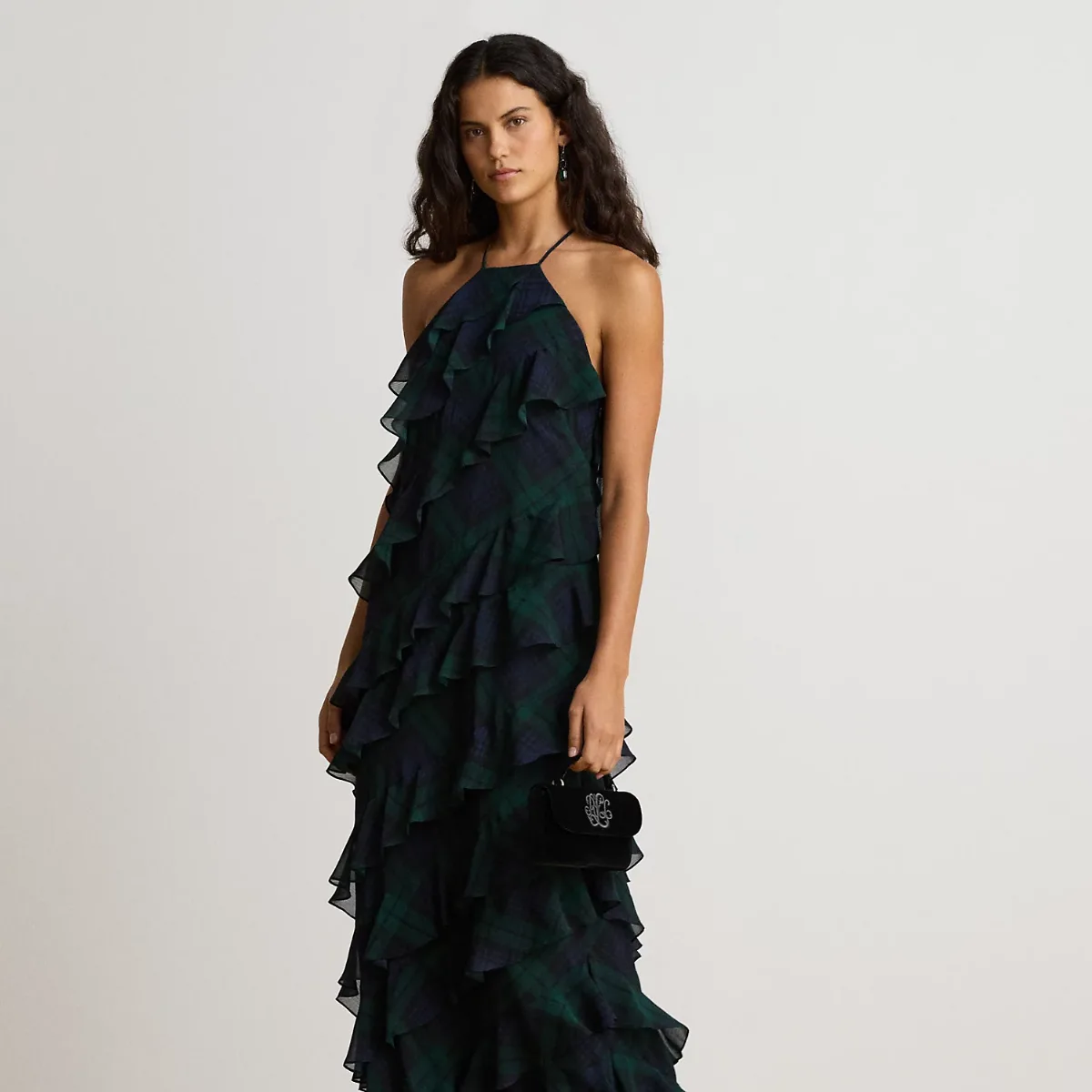 Watch Ruffle-Trim Halter Gown by Ralph Lauren