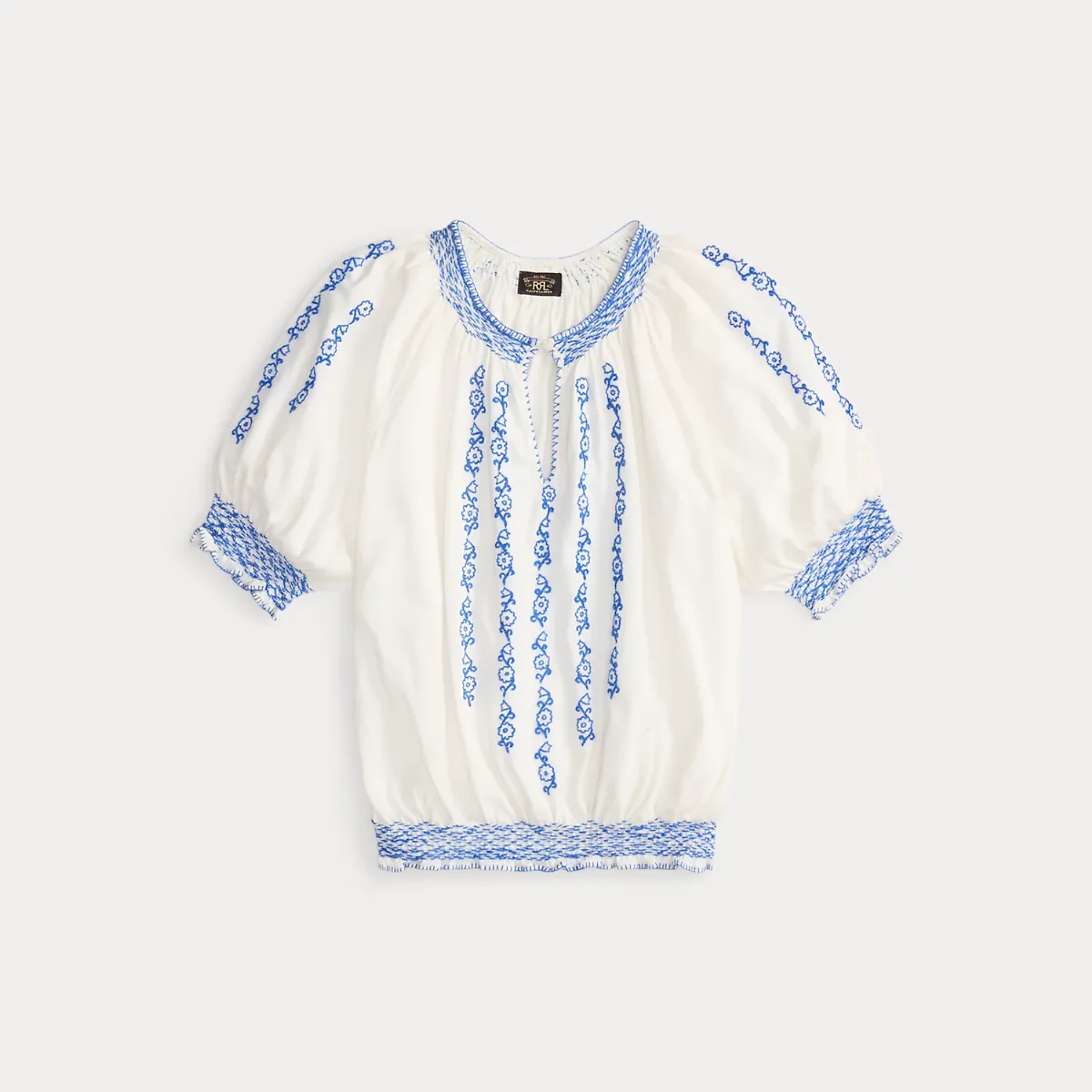 Hand-Embroidered Jersey Top by Ralph Lauren