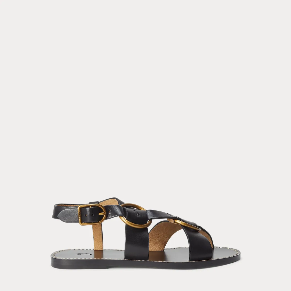 Double O-Ring Leather Sandal by Ralph Lauren