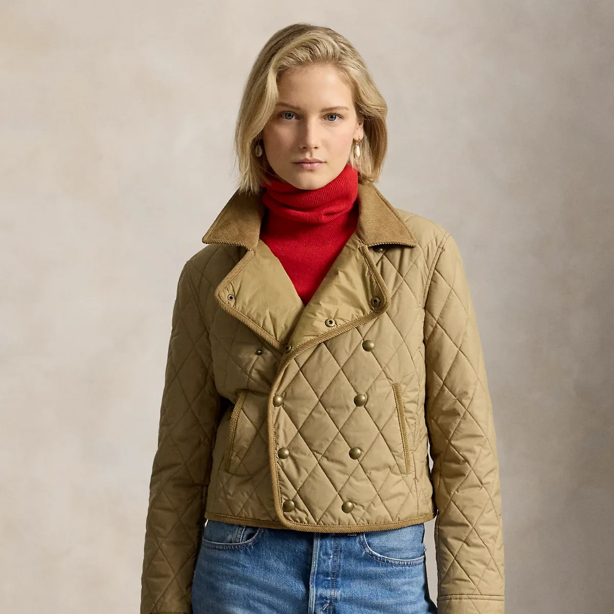 Double-Breasted Quilted Jacket by Ralph Lauren