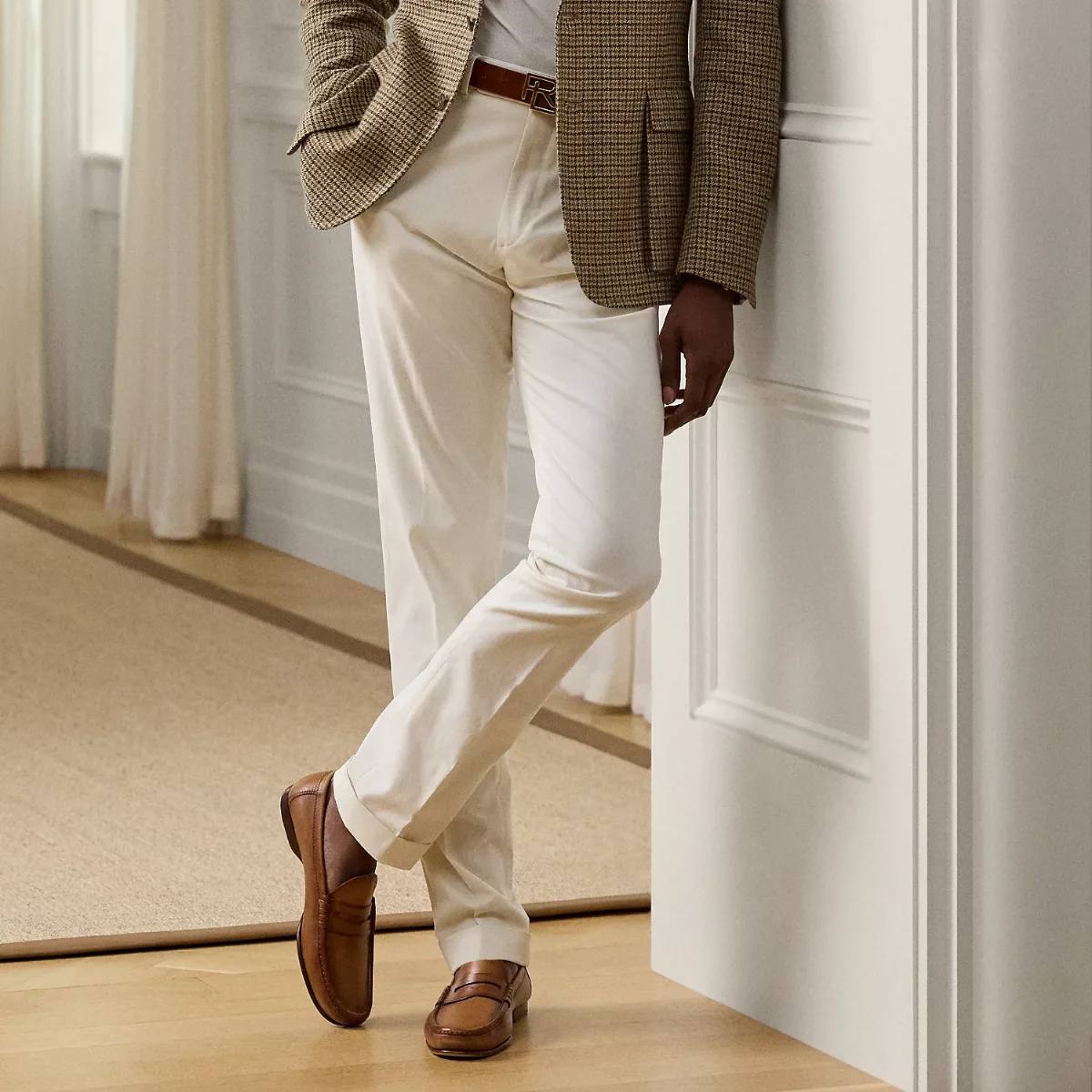 Hand-Tailored Stretch Chino Trouser by Ralph Lauren