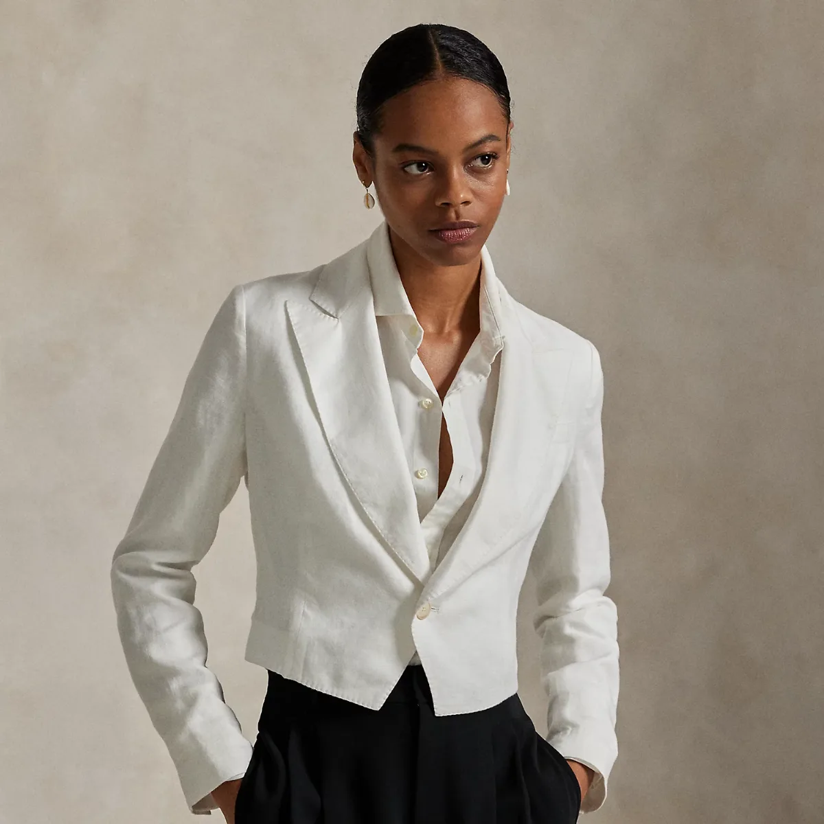The Spelman College Cropped Linen Blazer by Ralph Lauren