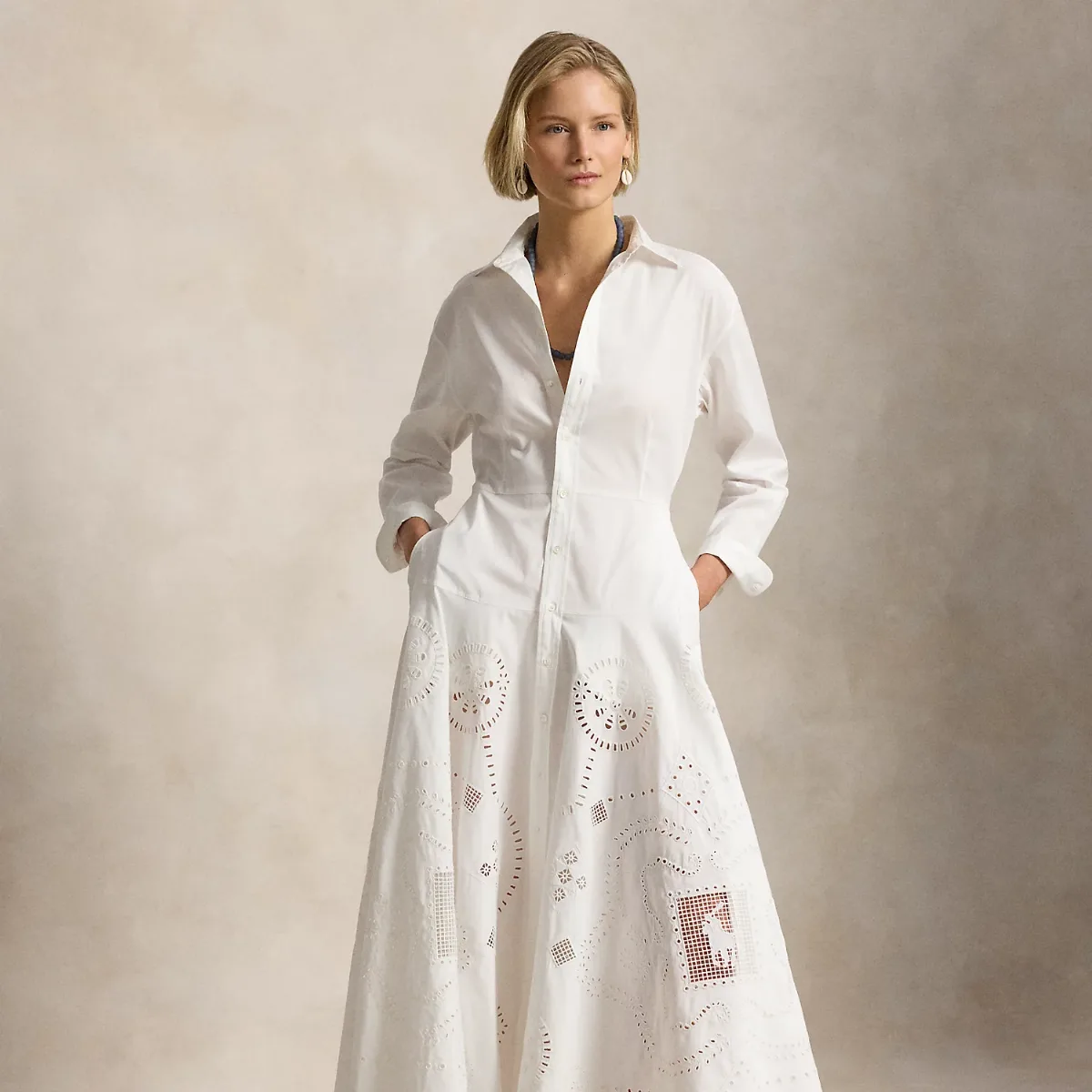 Cotton Eyelet Shirtdress by Ralph Lauren