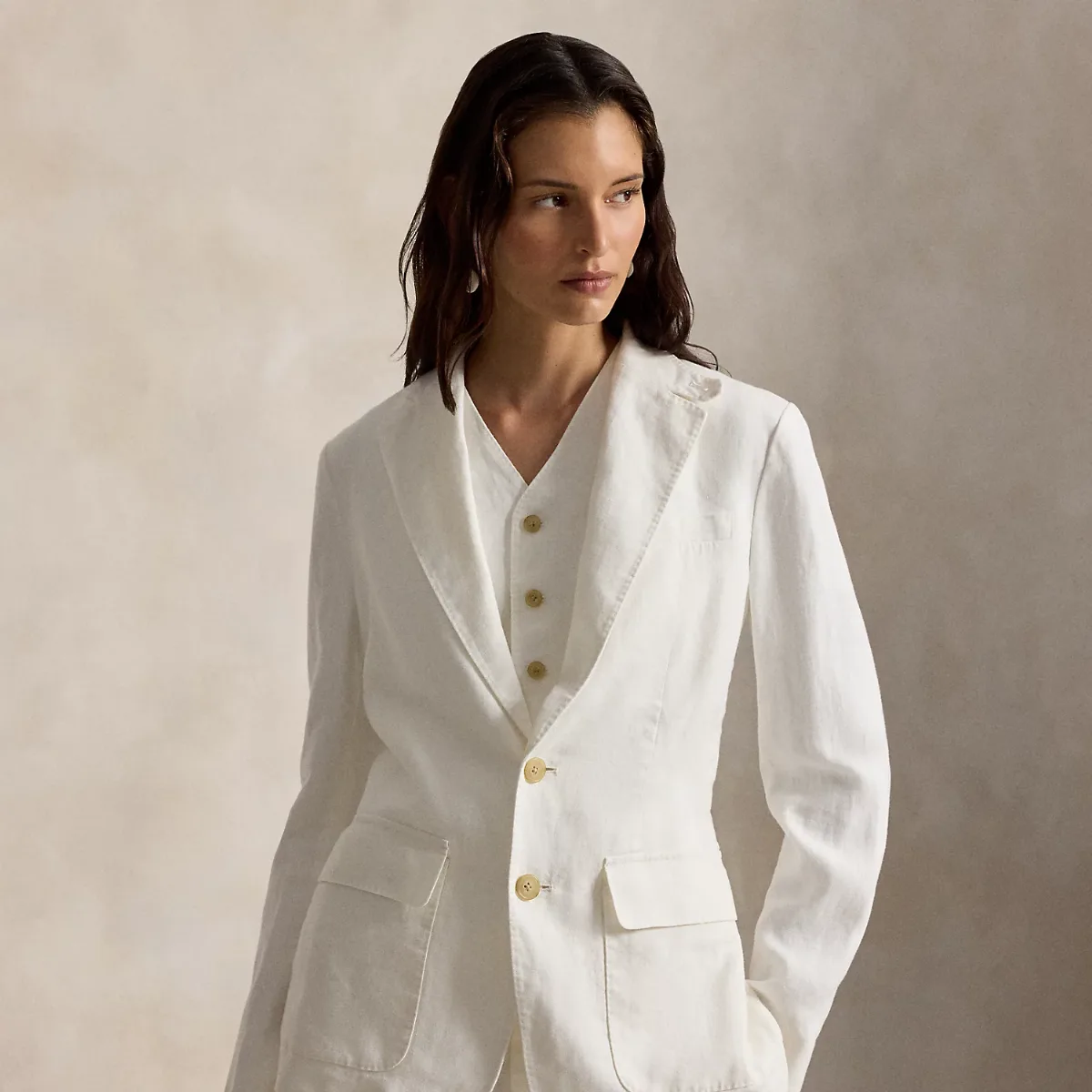Single-Breasted Linen Blazer by Ralph Lauren