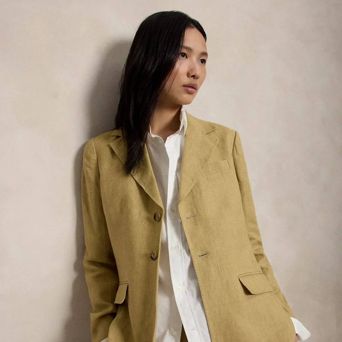 Single-Breasted Délavé Linen Blazer by Ralph Lauren