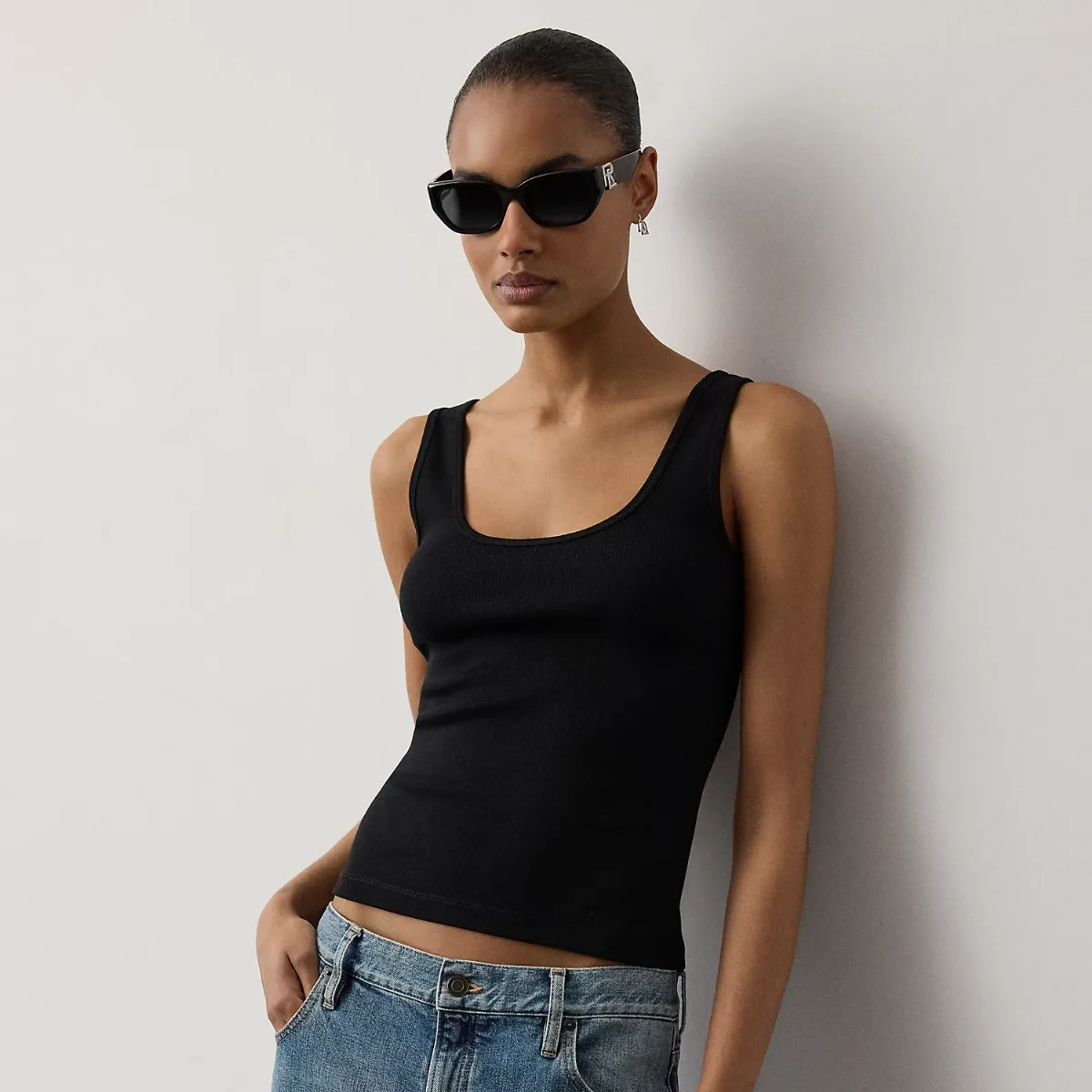 Ellis Rib-Knit Cotton-Blend Tank Top