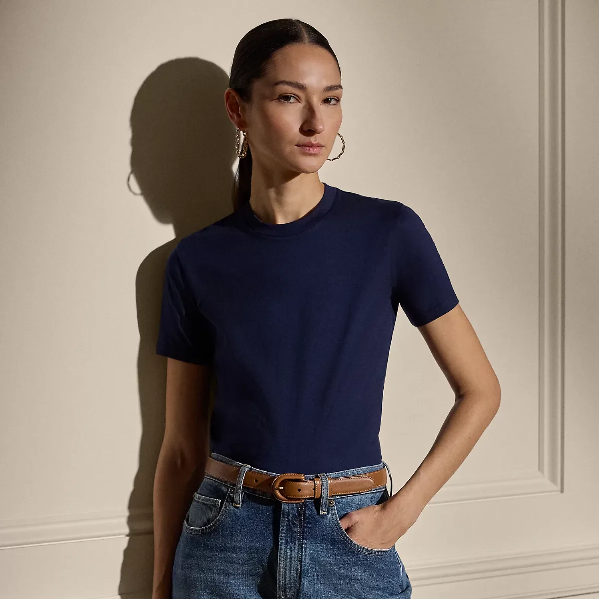 Hallie Cotton Jersey Tee by Ralph Lauren