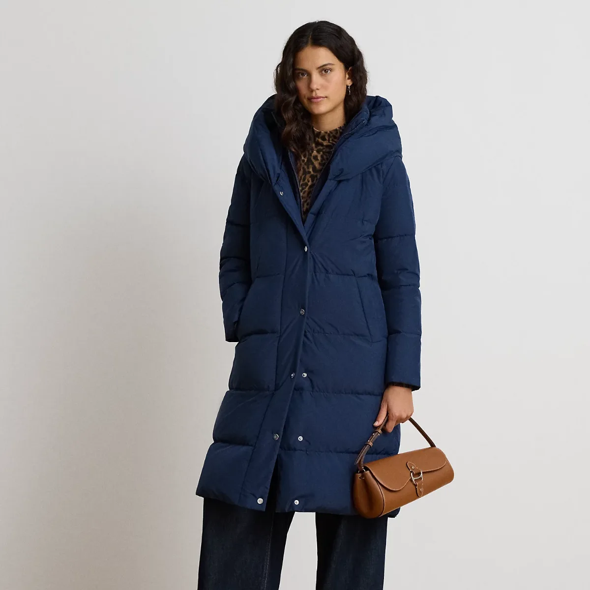 Oversize-Collar Quilted Down Coat by Ralph Lauren