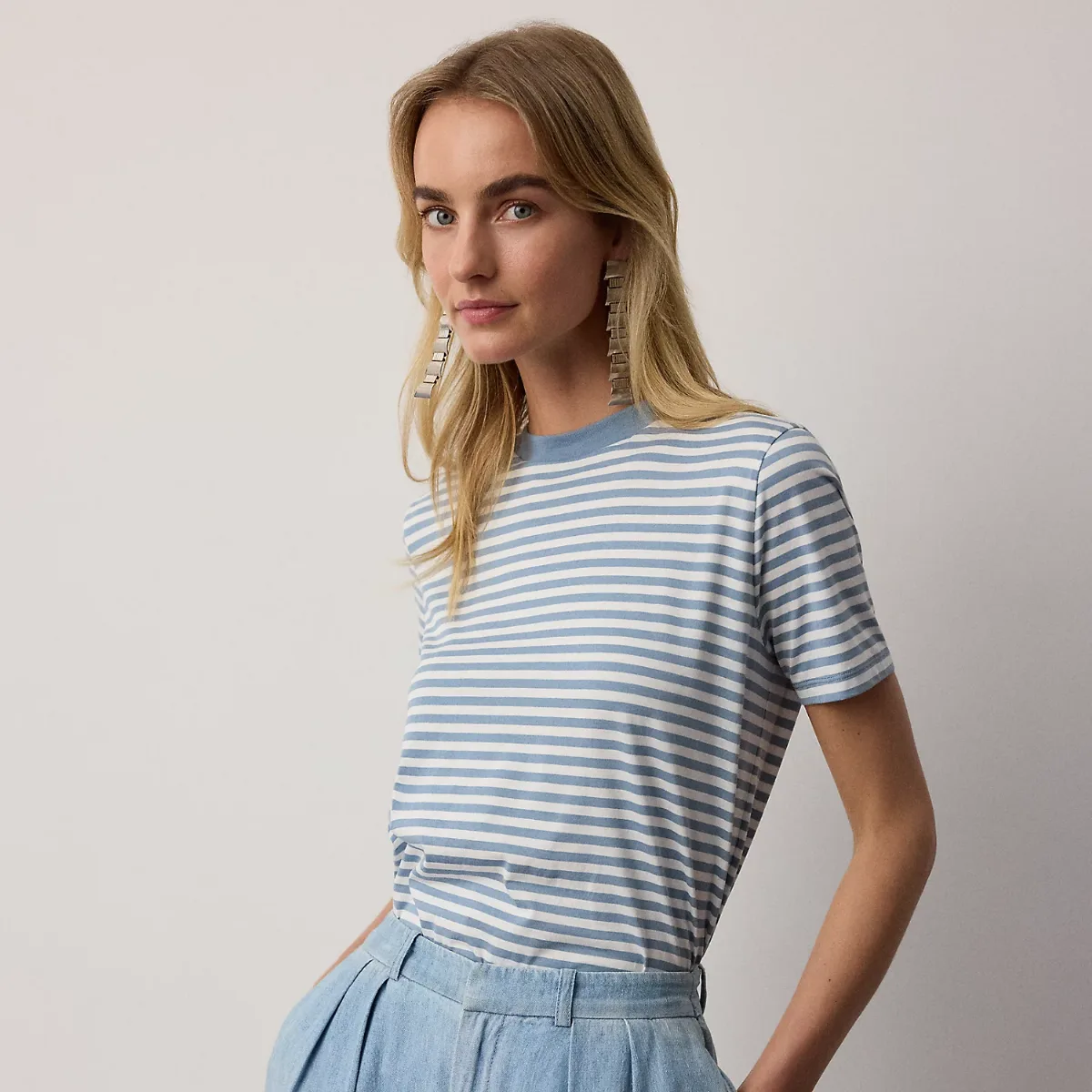 Hallie Striped Cotton Jersey Tee