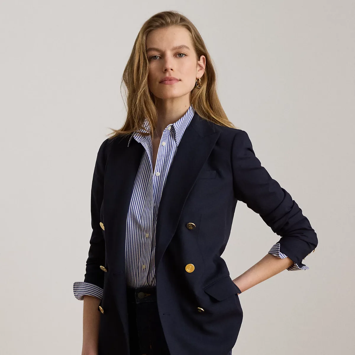Double-Breasted Wool Crepe Blazer