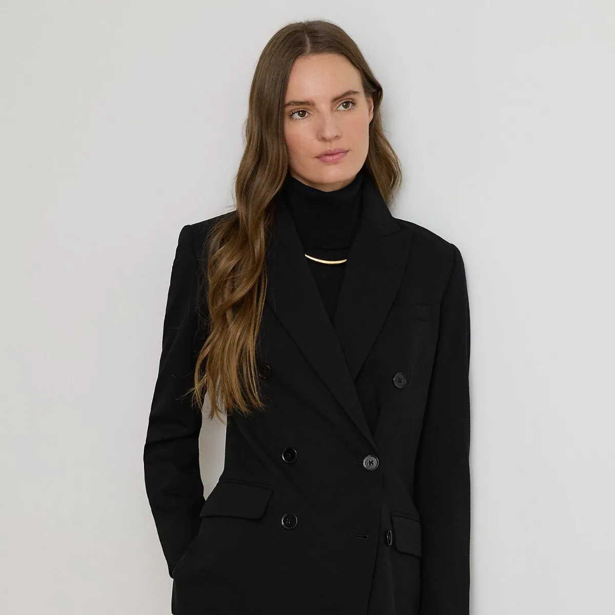 Double-Breasted Wool Crepe Blazer