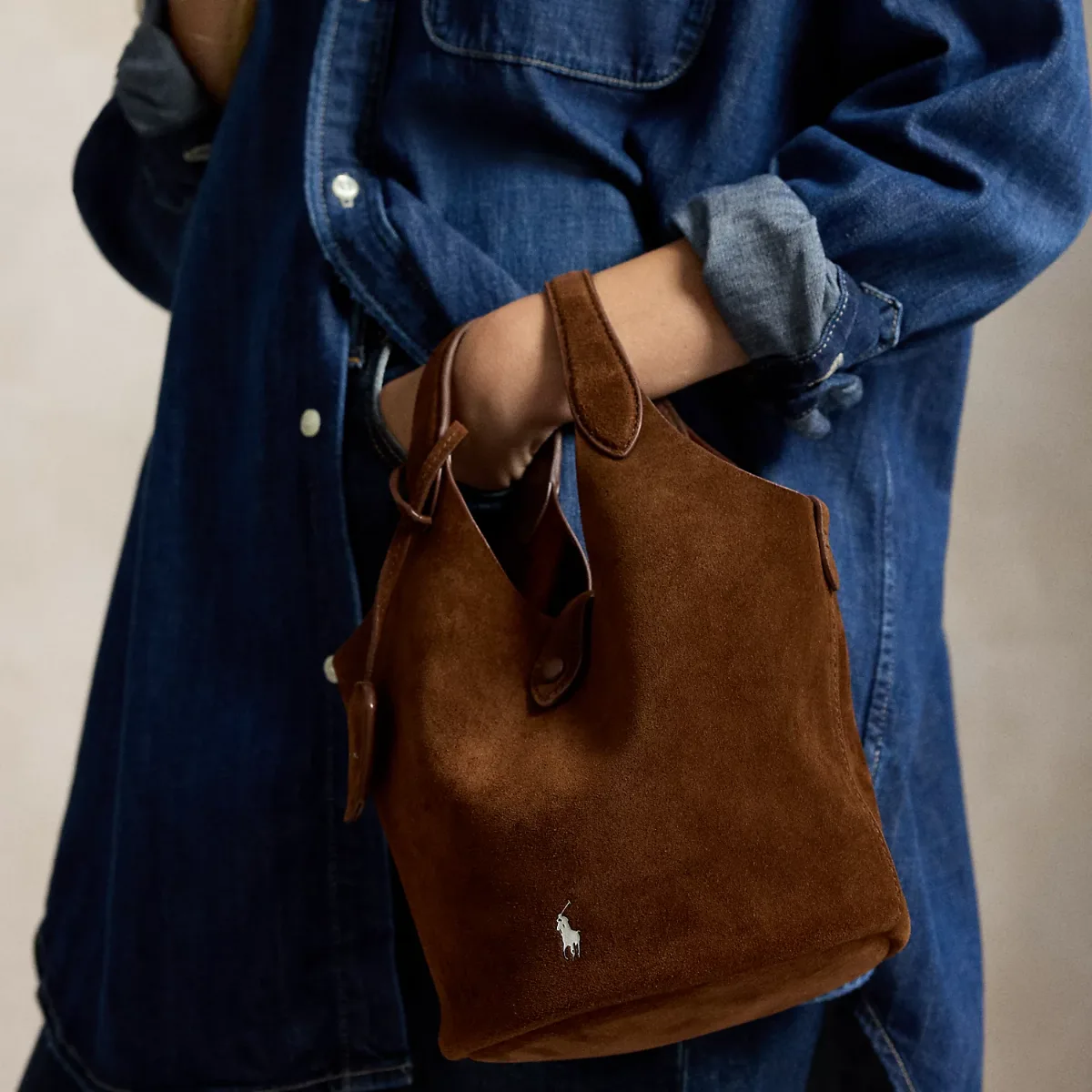 Polo Play Suede Small Tote & Crossbody