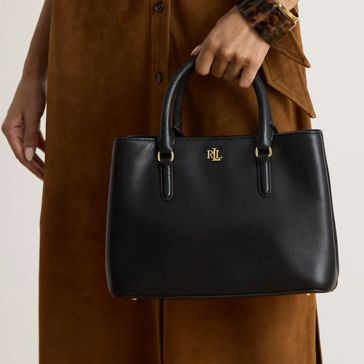 Leather Small Marcy Satchel by Ralph Lauren