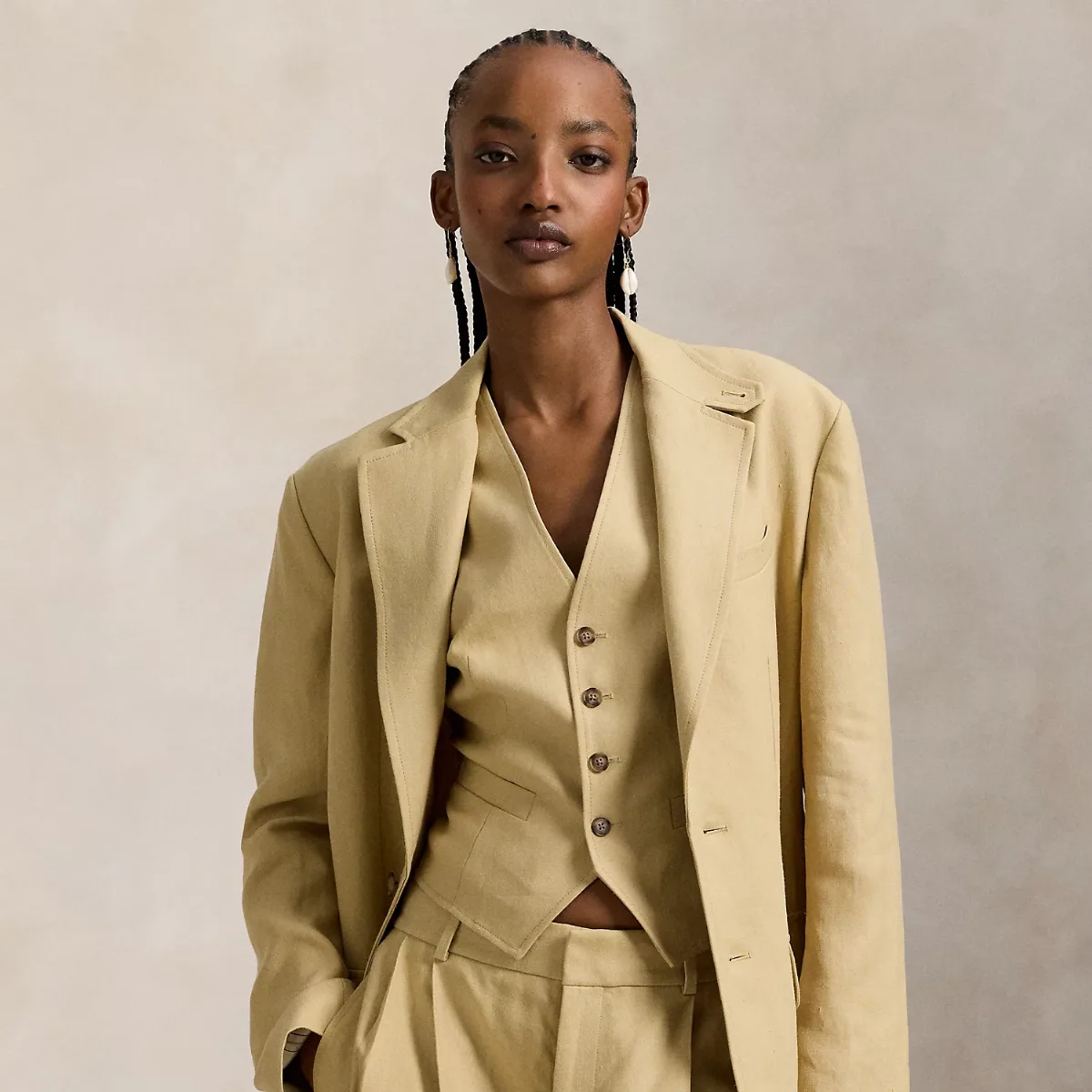 Single-Breasted Hemp Blazer by Ralph Lauren
