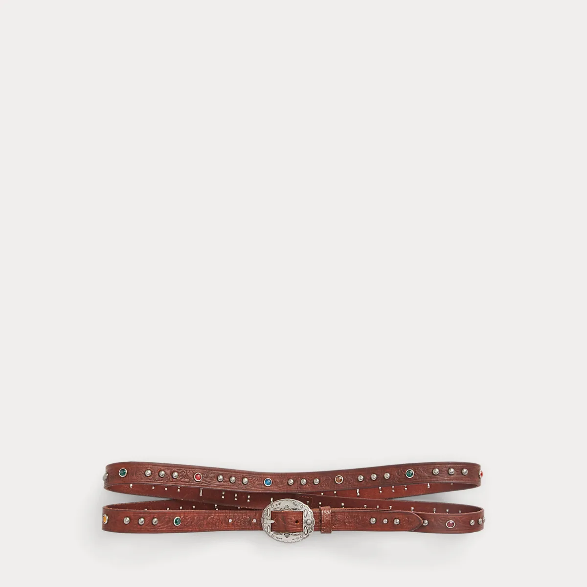 Tooled Leather Double-Wrap Belt by Ralph Lauren