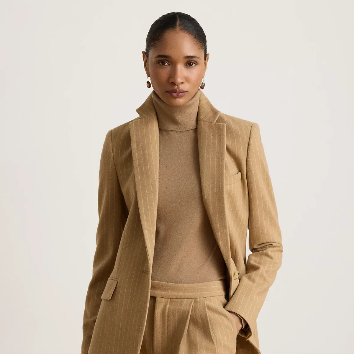 Pinstripe Wool-Blend Twill Blazer by Ralph Lauren