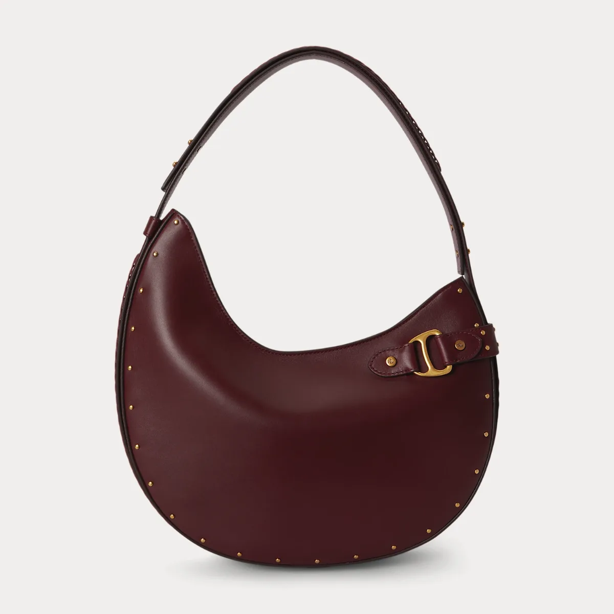 Studded Leather Large Tasha Shoulder Bag by Ralph Lauren