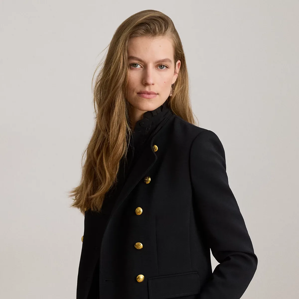 Double-Breasted Sablé Crepe Jacket