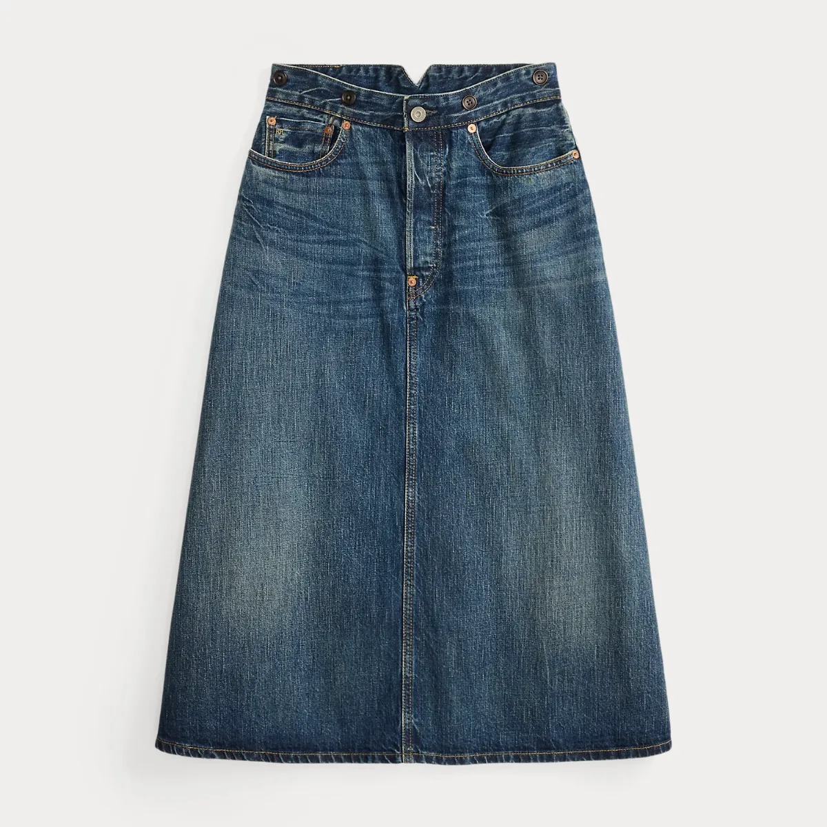 Indigo Selvedge Denim Skirt by Ralph Lauren