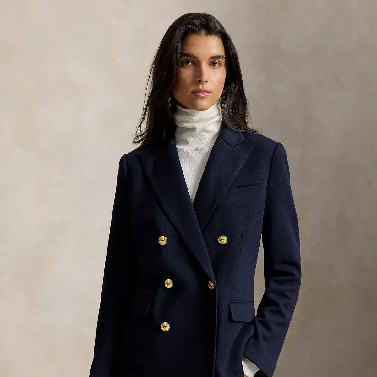 Double-Breasted Knit Blazer